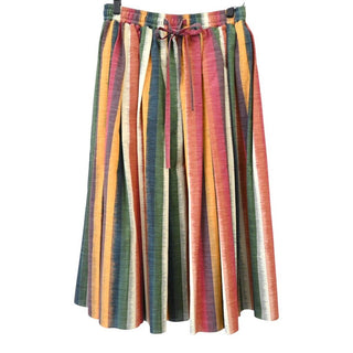 CHRISTIAN DIOR | Multicolor Striped Cotton Midi Skirt