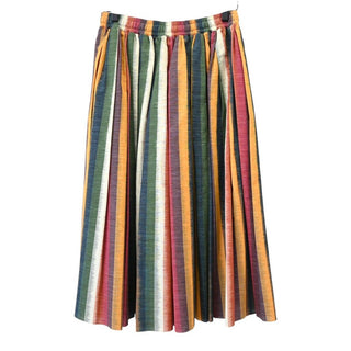 CHRISTIAN DIOR | Multicolor Striped Cotton Midi Skirt