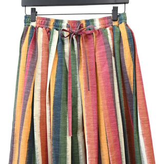 CHRISTIAN DIOR | Multicolor Striped Cotton Midi Skirt