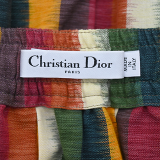 CHRISTIAN DIOR | Multicolor Striped Cotton Midi Skirt