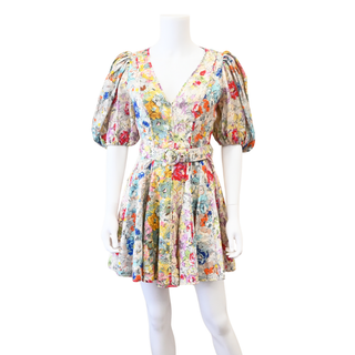 Clover Floral Linen Mini Dress