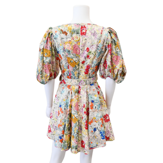 Clover Floral Linen Mini Dress