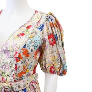 Clover Floral Linen Mini Dress
