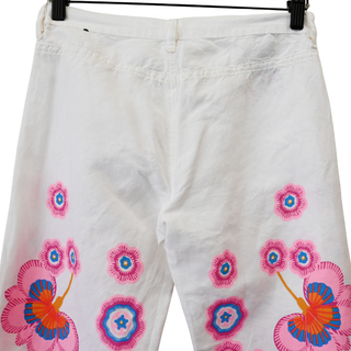 DIESEL | Pink Flower Power Linen-Blend Jeans