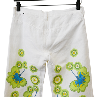 DIESEL | Green Flower Power Linen-Blend Jeans