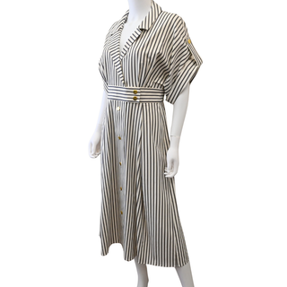 Striped Midi Shirt Dress