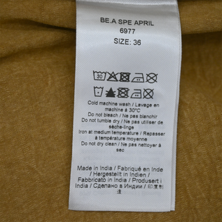 Beige Washed Stretch Cotton Mini Dress