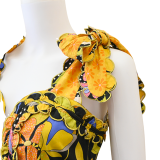 Multicolor Floral Tiered Midi Dress