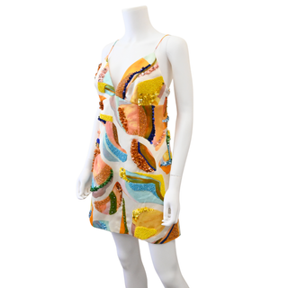 Essex Cubist Canyon Beaded Mini Dress
