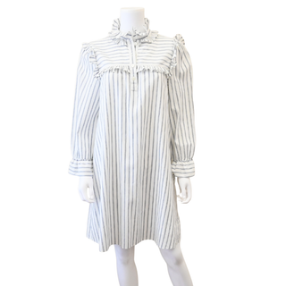CELINE | Striped Ruffled Mini Dress