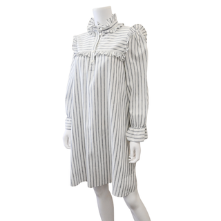 CELINE | Striped Ruffled Mini Dress