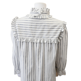 CELINE | Striped Ruffled Mini Dress
