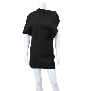 Trapeze Black Knit Mini Dress