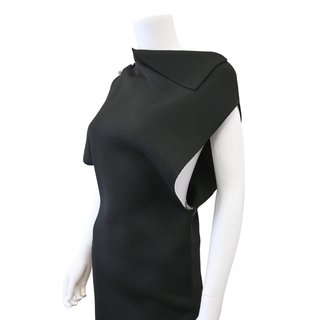 Trapeze Black Knit Mini Dress