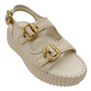 Ivory Nama Platform Wedge Sandals