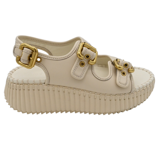 Ivory Nama Platform Wedge Sandals