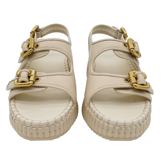 Ivory Nama Platform Wedge Sandals