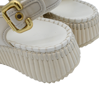 Ivory Nama Platform Wedge Sandals