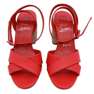 Marisa Red Canvas Espadrille Wedge Heels