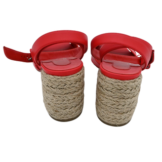 Marisa Red Canvas Espadrille Wedge Heels