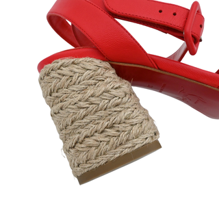 Marisa Red Canvas Espadrille Wedge Heels