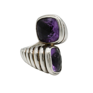 Amethyst Fluted Wrap Ring