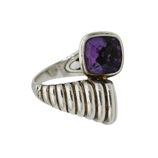 Amethyst Fluted Wrap Ring