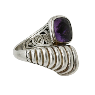 Amethyst Fluted Wrap Ring