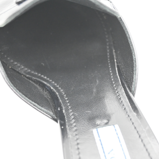 PRADA | Black Triangle Logo Leather Mules