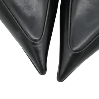 PRADA | Black Triangle Logo Leather Mules