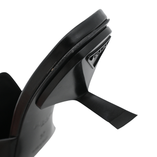 PRADA | Black Triangle Logo Leather Mules