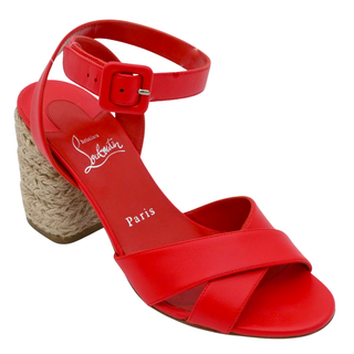 Marisa Red Canvas Espadrille Wedge Heels