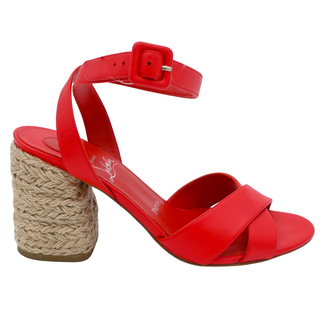 Marisa Red Canvas Espadrille Wedge Heels