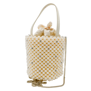 Purl Faux Pearl Embellished Small Bucket Bag
