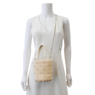 Purl Faux Pearl Embellished Small Bucket Bag