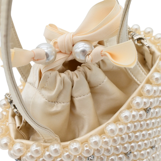 Purl Faux Pearl Embellished Small Bucket Bag