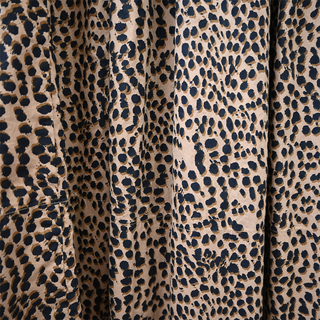 Leopard Print Pleated Cotton Maxi Skirt