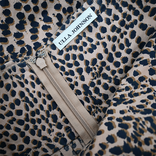 Leopard Print Pleated Cotton Maxi Skirt