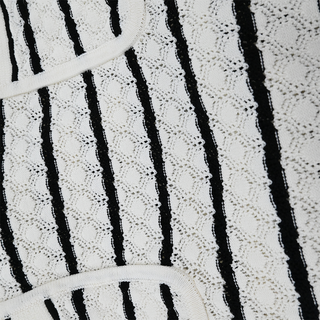 Ivory & Black Moline Striped Knit Midi Skirt