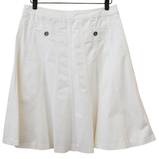 BURBERRY | White Cotton A-Line Skirt