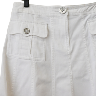 BURBERRY | White Cotton A-Line Skirt