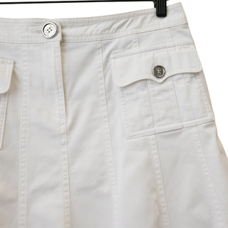 BURBERRY | White Cotton A-Line Skirt