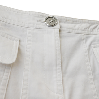 BURBERRY | White Cotton A-Line Skirt