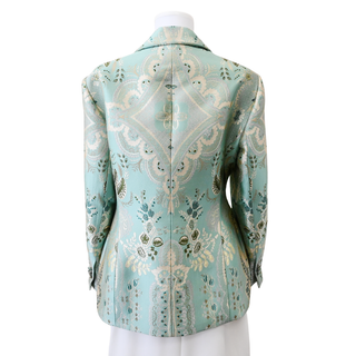 Sage Green Floral Jacquard Blazer