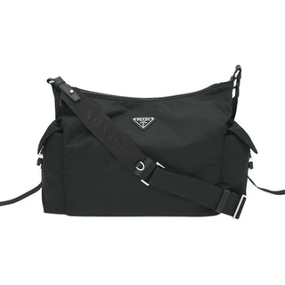 Black Explore Large Re-Nylon Shoulder Bag