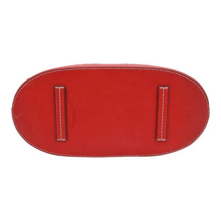 Red Ella Cutout Logo Leather Tote Bag