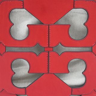 Red Ella Cutout Logo Leather Tote Bag
