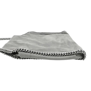 Light Gray Falabella Vegan Suede Shoulder Bag