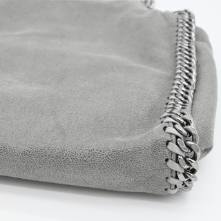 Light Gray Falabella Vegan Suede Shoulder Bag