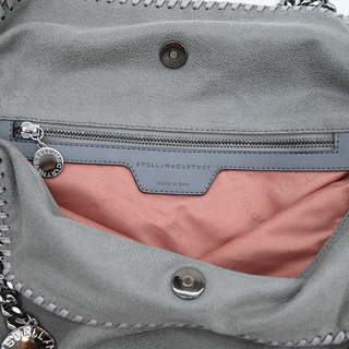 Light Gray Falabella Vegan Suede Shoulder Bag